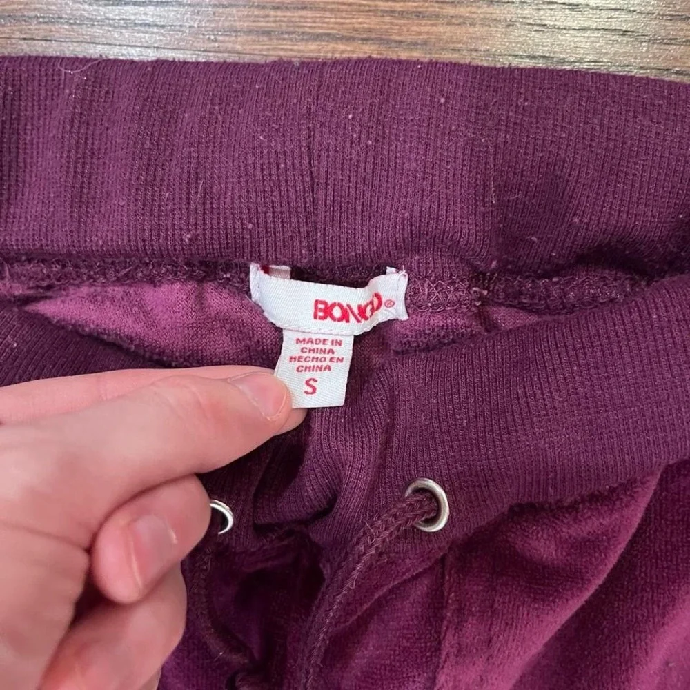 y2k royal purple crushed velvet velour wide leg bootcut sweatpants small